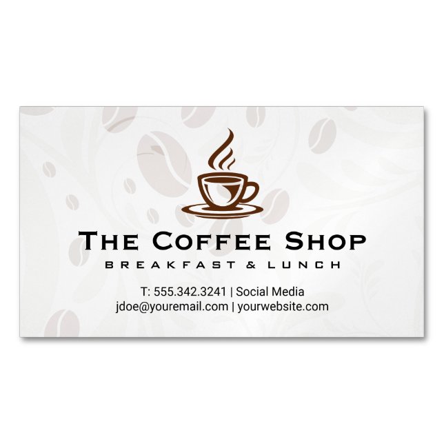 Coffee Cup Steaming Business Card (Front)
