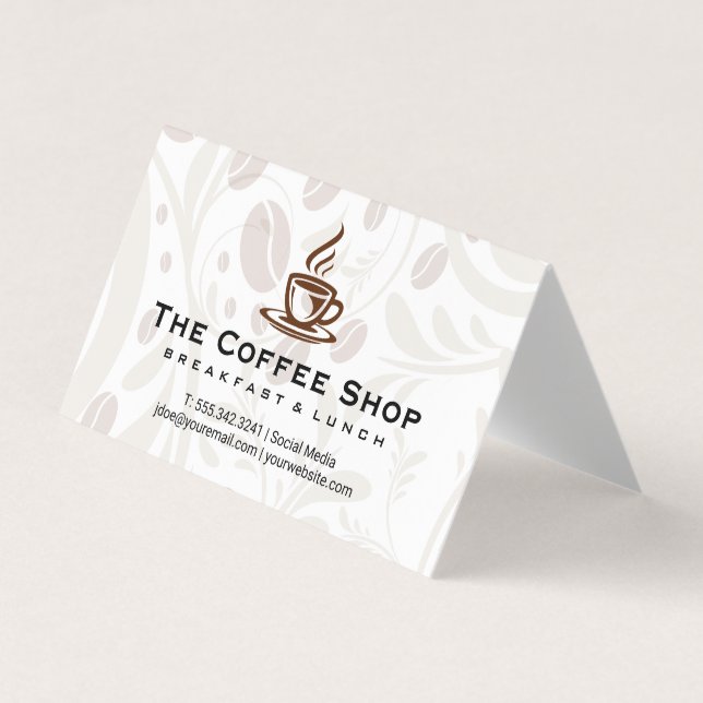 Coffee Cup Steaming Business Card (Front)