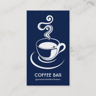 Coffee Cup Vertical - White and Dark Blue 001744 Business Card