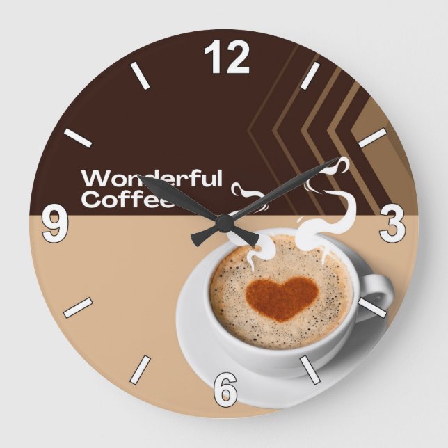 Coffee Cup Wall Clock – Cozy Cafe Kitchen Home Dec (Front)