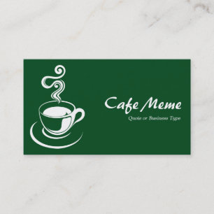 Coffee Cup - White and Dark Green 02481c Business Card
