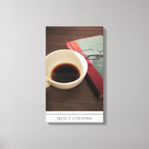 Coffee Cup with Book on canvas Print