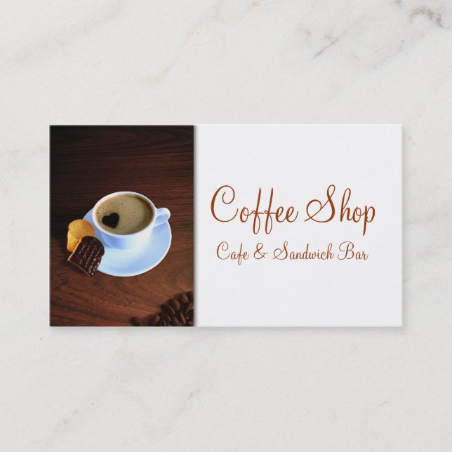 Coffee Cup with Heart Shaped Foam Business Card (Front)