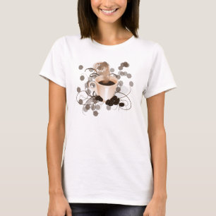 Coffee Cup with Swishes and Beans T-Shirt