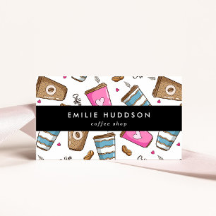 Coffee Cups, Coffee Beans, Barista, Coffee Shop Business Card
