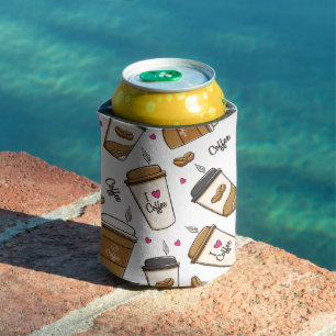 Coffee Cups, Coffee Beans, Coffee Lover, Hearts Can Cooler