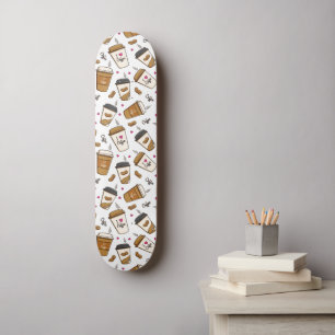 Coffee Cups, Coffee Beans, Coffee Lover, Hearts Skateboard