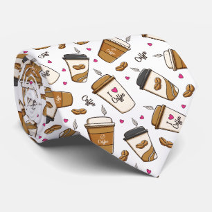 Coffee Cups, Coffee Beans, Coffee Lover, Hearts Tie