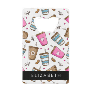 Coffee Cups, Coffee Beans, Hearts, Your Name