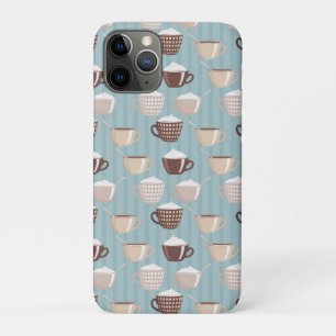 Coffee Cups Cream Blue Vertical Lines Caffeine Case-Mate iPhone Case