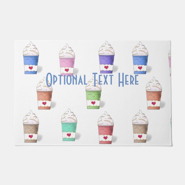 Coffee Cups in Full Colours Doormat (Front)