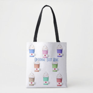 Coffee Cups in Full Colours  Tote Bag
