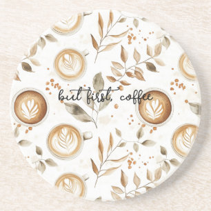 Coffee Cups Leaves Coaster