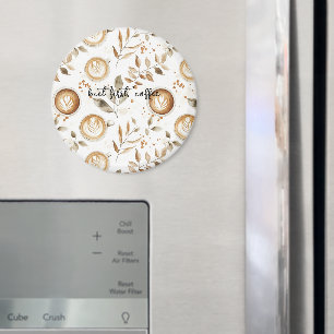 Coffee Cups Leaves Magnet