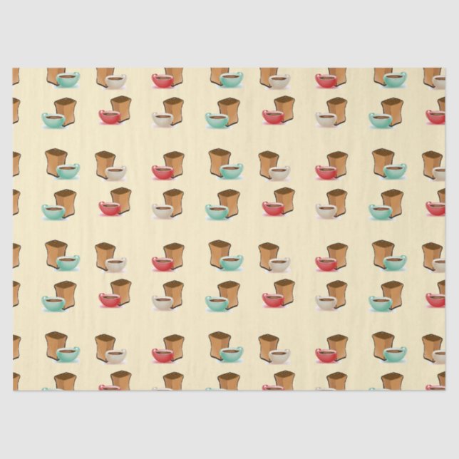 coffee cups pattern tissue paper (Front)