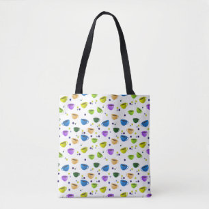 COFFEE CUPS & POLKA DOTS TOTE BAG