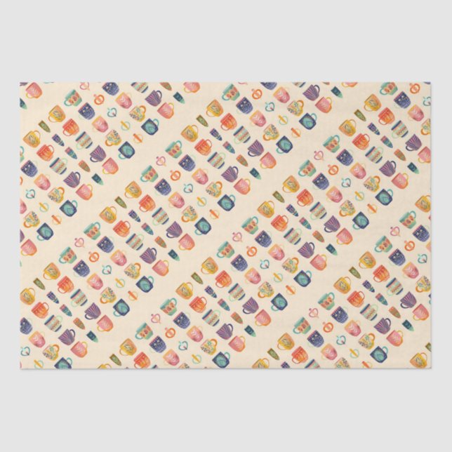 Coffee Cups Tissue Paper (Front)
