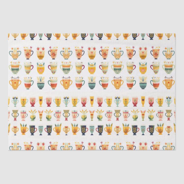Coffee Cups Tissue Paper (Front)