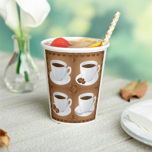 Coffee Cups with Beans and Chocolate