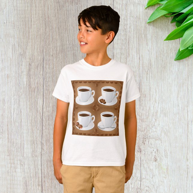 Coffee Cups with Beans and Chocolate T-Shirt (Creator Uploaded)