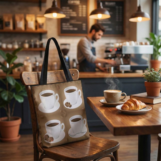 Coffee Cups with Beans and Chocolate Tote Bag (Creator Uploaded)