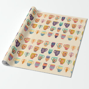 Coffee Cups Wrapping Paper