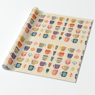 Coffee Cups Wrapping Paper