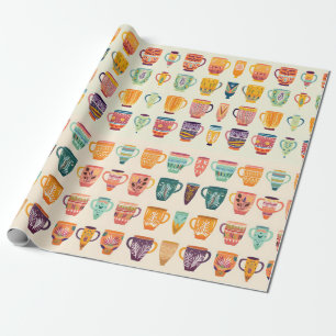 Coffee Cups Wrapping Paper