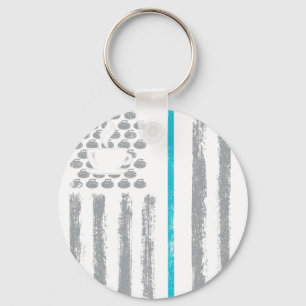 coffee curling- Vintage USA American Flag for curl Key Ring