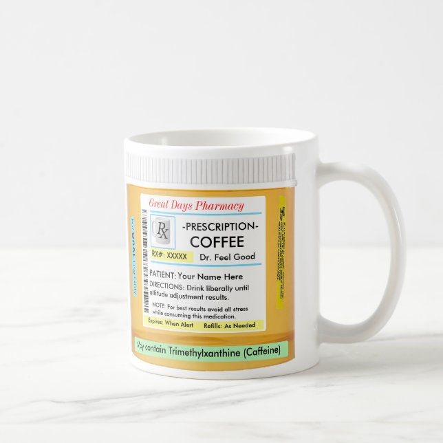 Coffee CustomizeABLEs Prescription RX Mug (Right)
