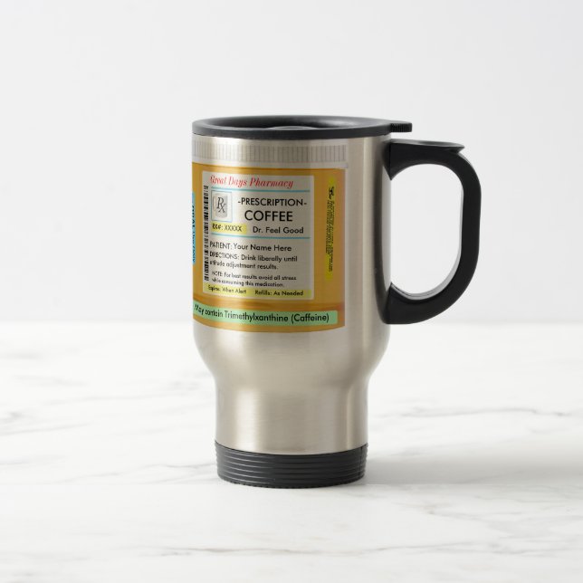 Coffee CustomizeABLEs Prescription RX Travel Mug (Right)