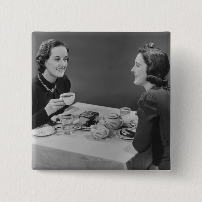 Coffee Date 15 Cm Square Badge (Front)