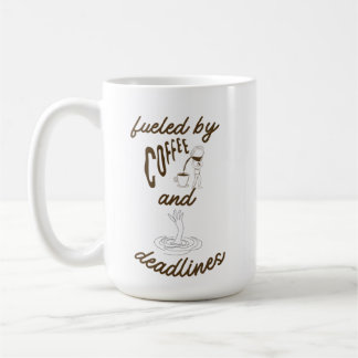 Coffee & Deadlines Cute Office Humour Mug