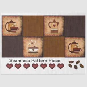 Coffee Design Rustic Decoupage Seamless Pattern Ti Tissue Paper