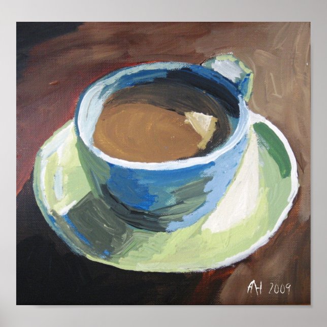 coffee dish. green. canvas print (Front)