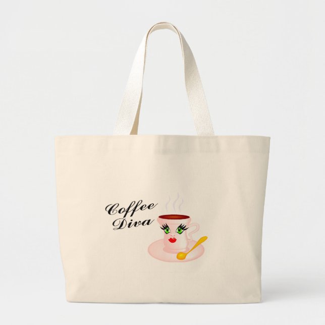 Coffee Diva Large Tote Bag (Front)