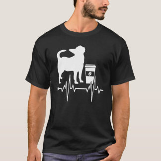 Coffee Dog Heartbeat Cat Animal Coffee Addicted O T-Shirt