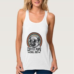 Coffee Dog Shirt Retro Chill Pug Graphic_1