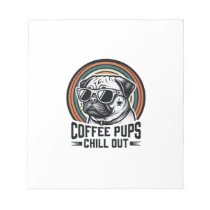 Coffee Dog Shirt Retro Chill Pug Graphic_1 Notepad