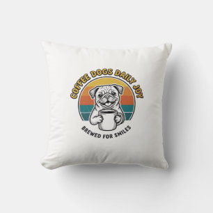 Coffee Dog Shirt Vintage Engraved Pup Mug Design_1 Cushion