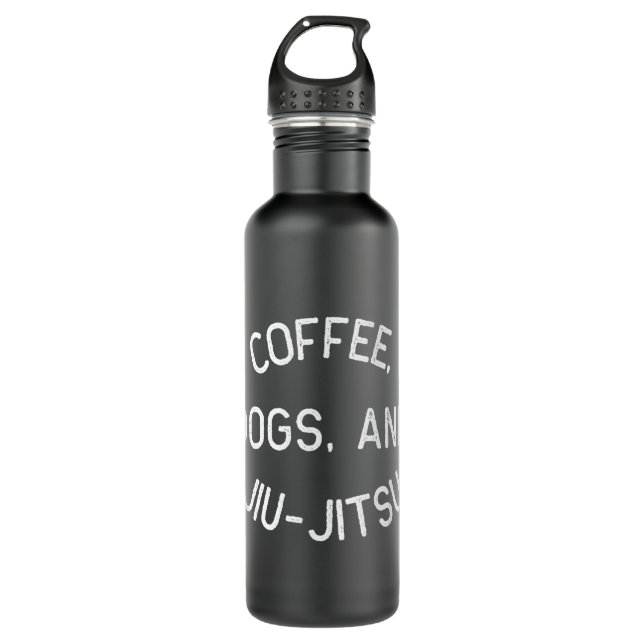 Coffee Dogs Jiu Jitsu Shirt for BJJ, Jujitsu Gift 710 Ml Water Bottle (Front)