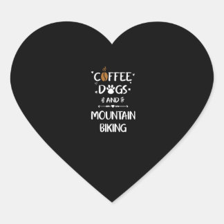 coffee dogs & mountain biking downhill bike heart sticker
