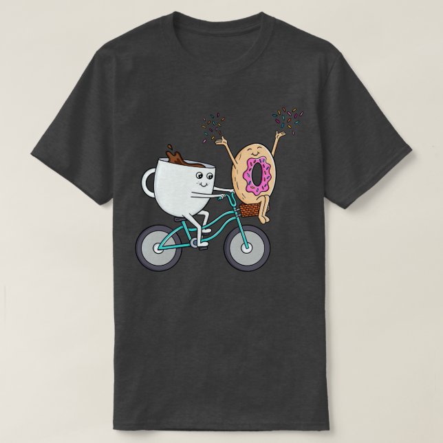 Coffee doughnut and bike T-Shirt (Design Front)