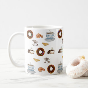 Coffee Doughnuts Mug Happy Birthday Mug