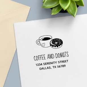Coffee Doughnuts Shop Business Address Self-inking Stamp