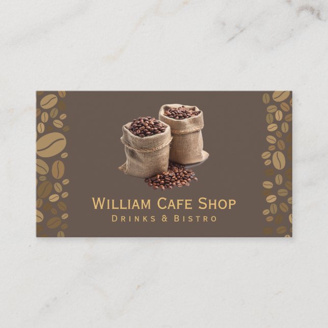 Coffee Drink | Coffee Bean Bags Business Card (Front)