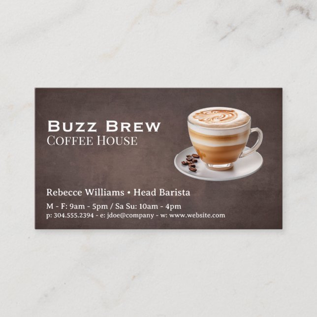 Coffee Drink in a Cup Business Card (Front)
