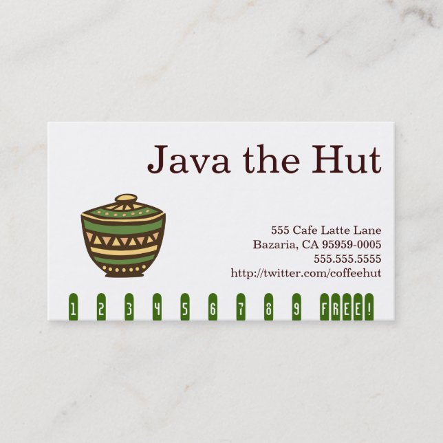 Coffee Drink Punch Card (Front)