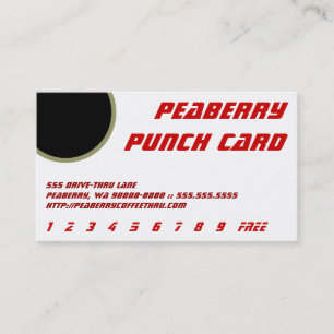 Coffee Drink Punch Card