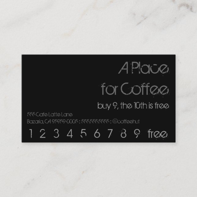 Coffee Drink Punch Hero Loyalty Card (Front)